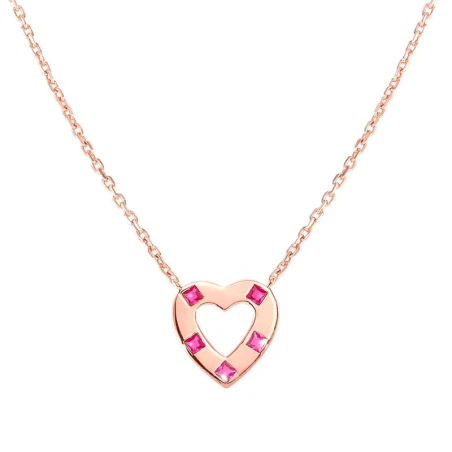Gargantilla Nomination Carismatica Corazón Plata Baño Oro Rosa y Circonitas Rosas 240918/002