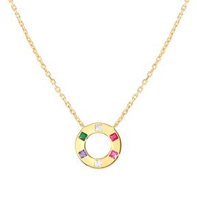 Gargantilla Nomination Carismatica Círculo Plata Baño Oro y Circonitas Multicolor 240926/020