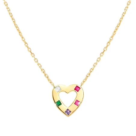 Gargantilla Nomination Carismatica Corazón Plata Baño Oro y Circonitas Multicolor 240926/021