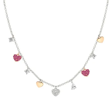 Gargantilla Nomination Lucentissima Corazones Plata y Baño Oro Rosa, Circonitas Blancas y Fucsia 240710/002