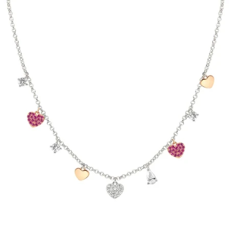 Gargantilla Nomination Lucentissima Corazones Plata y Baño Oro Rosa, Circonitas Blancas y Fucsia 240710/002
