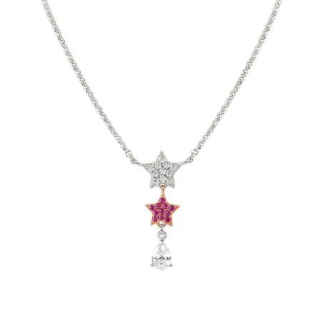 Gargantilla Nomination Lucentissima Estrellas Plata y Baño Oro Rosa, Circonitas Blancas y Fucsia 240711/033