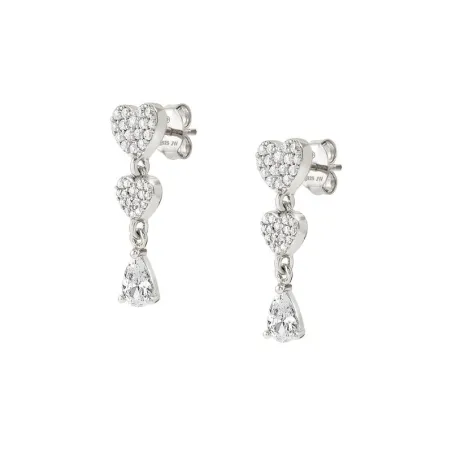 Pendientes Nomination Lucentissima Corazones Plata y Circonitas Blanca Gota 240712/001