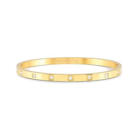 Pulsera Rígida Nomination Pretty Bangles Acero Baño Oro y Circonitas Cúbicas Blancas 029507/012