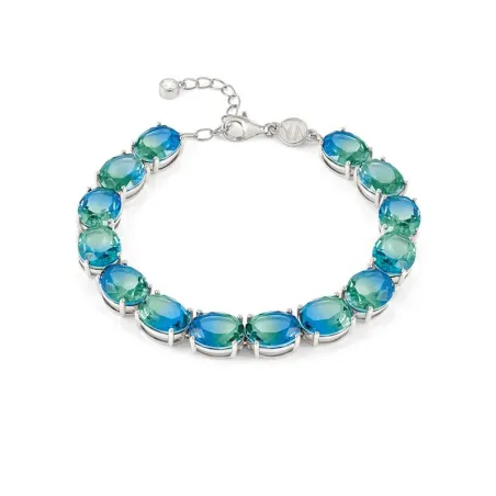 Pulsera Nomination Symbiosi Plata Baño Rodio y Piedras Bicolor Azul y Verde 240809/025