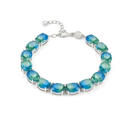 Pulsera Nomination Symbiosi Plata Baño Rodio y Piedras Bicolor Azul y Verde 240809/025