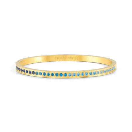 Pulsera Rígida Nomination Pretty Bangles Acero Baño Oro y Circonitas Azul Celeste 029506/022