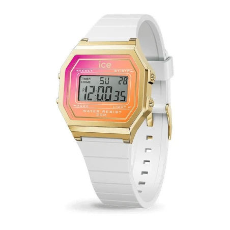 Reloj Ice Watch Retro Blanco y Dorado Digital Mujer 022720