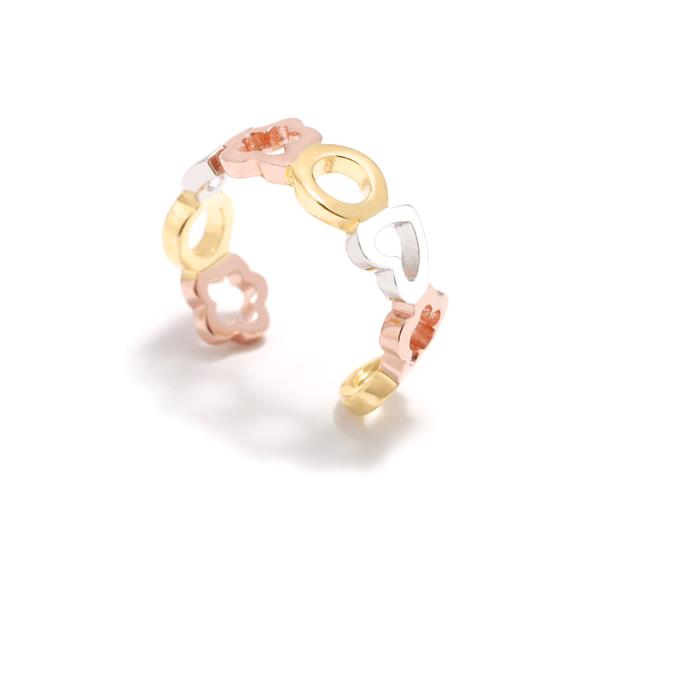 Anillo Agatha Ruiz de la Prada Anita Corazones, Flores y Círculos Baño Tricolor 215ITA