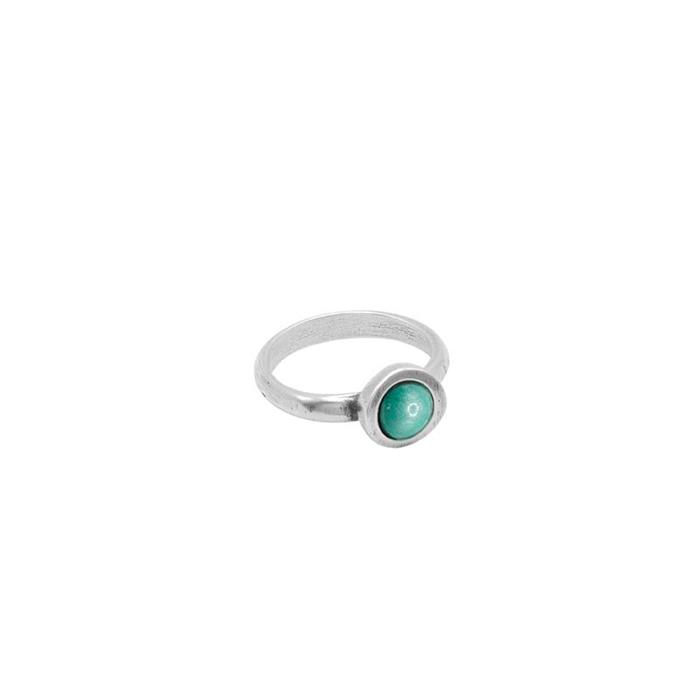 Anillo Ciclón Divino Baño Plata y Cristal Murano Turquesa 233500-51-2