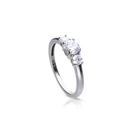 Anillo Diamonfire Plata Triple Baño y 3 Circonitas 6114911082