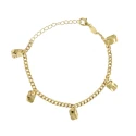 Pulsera Victoria Cruz Plata Baño Oro y Rectángulos A4808-DP