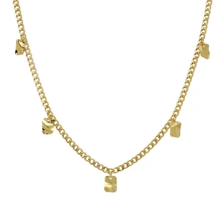 Collar Victoria Cruz Plata Baño Oro y Rectángulos A4809-DG