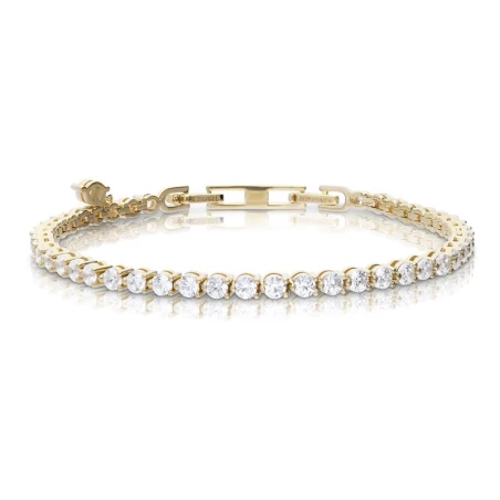 Pulsera Diamonfire Tenis Plata Baño Oro Amarillo y Circonitas Blancas 6403341782