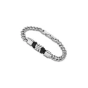 Pulsera Lotus Style Acero Inoxidable y Piel Negra Hombre LS2104-2/2