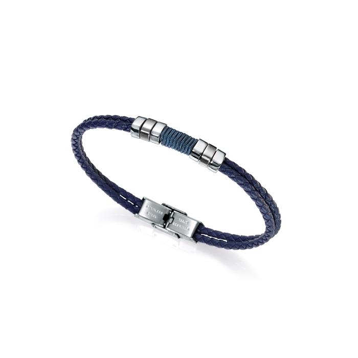 Pulsera Viceroy Fashion Air Piel Trenzada Azul y Acero Inoxidable Hombre 6456P01013