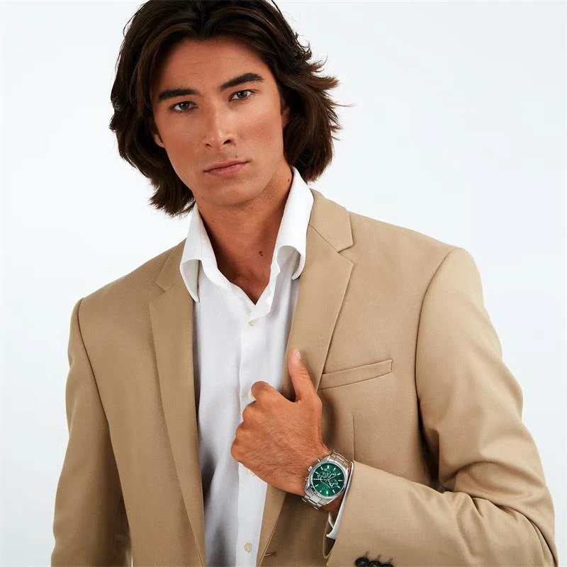 Reloj Maserati Attrazione Hombre Plateado y Verde Cronógrafo R8853151011
