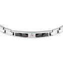 Pulsera Maserati Ceramic Acero Inoxidable Plateado y Cerámica Negra JM224ATZ40