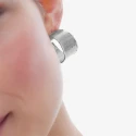 Pendientes Victoria Cruz Aro Ancho Satinado Plata Baño Rodio A4803-HT