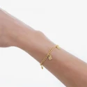 Pulsera Victoria Cruz Plata Baño Oro y Rectángulos A4808-DP