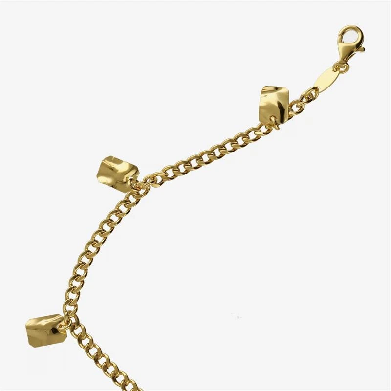 Pulsera Victoria Cruz Plata Baño Oro y Rectángulos A4808-DP
