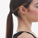 Pendientes Victoria Cruz U Plata Baño Oro y Esferas Bicolor A4825-BT