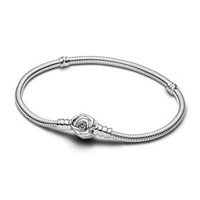 Pulsera Pandora Moments Cadena Serpiente y Rosa Floreciendo 593211C00