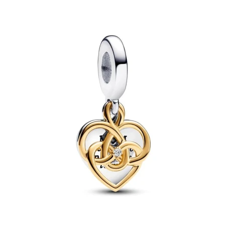 Charm Colgante Pandora Corazón Grabable Mamá y Diamante Sintético 763237C01