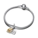 Charm Colgante Pandora Corazón Grabable Mamá y Diamante Sintético 763237C01