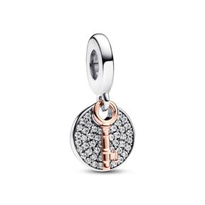 Charm Colgante Doble Pandora Llave a la Felicidad 2 Tonos 783236C01