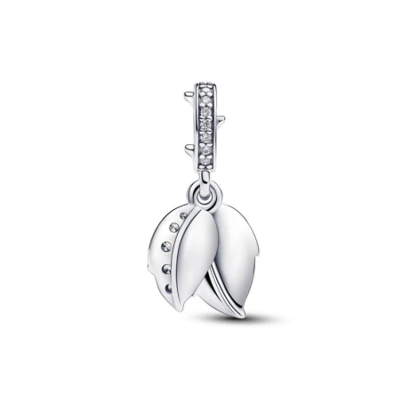 Charm Colgante Doble Pandora Rosa Blanca Floreciendo 793200C01