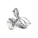 Charm Colgante Doble Pandora Rosa Blanca Floreciendo 793200C01