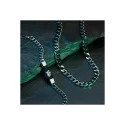 Pulsera Lotus Style Acero Inoxidable y Piel Negra Hombre LS2104-2/2