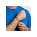 Pulsera Lotus Style Acero Inoxidable y Piel Negra Hombre LS2104-2/2