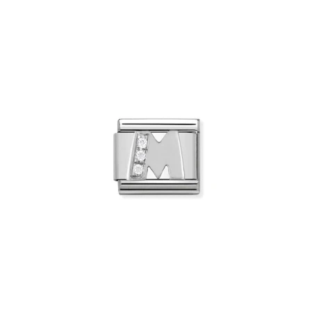 Composable Classic ALFABETO acero, Cubic zirc,  y plata 925 (13_M)