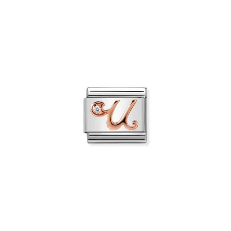 Composable Classic LETTERE acciaio, zirconi e oro 375 (21_U)