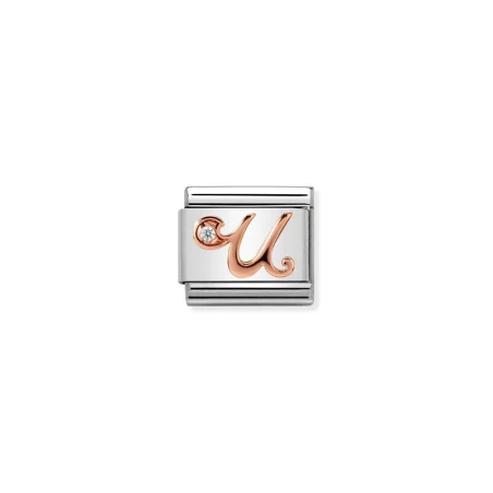 Composable Classic LETTERE acciaio, zirconi e oro 375 (21_U)