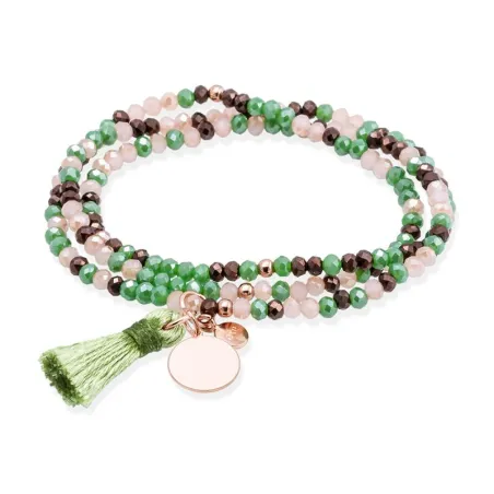 Pulsera Marina García Zen After Eigh Chapa Circular Plata Baño Rosado 90906UX