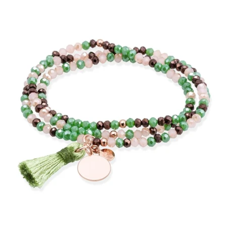 Pulsera Marina García Zen After Eigh Chapa Circular Plata Baño Rosado 90906UX