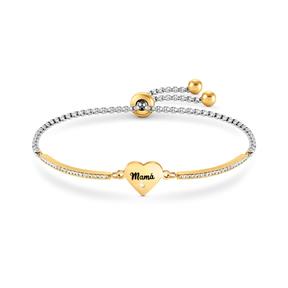 Pulsera Nomination Milleluci Día de la Madre Acero Bicolor y Corazón Mamá 028094/069