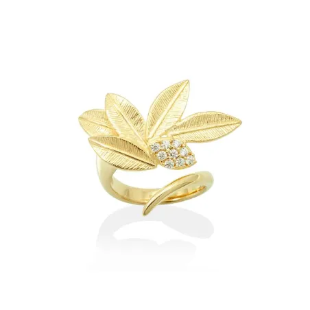 Anillo Marina García Boj Plata Baño Oro y Circonitas Blancas 90868SD