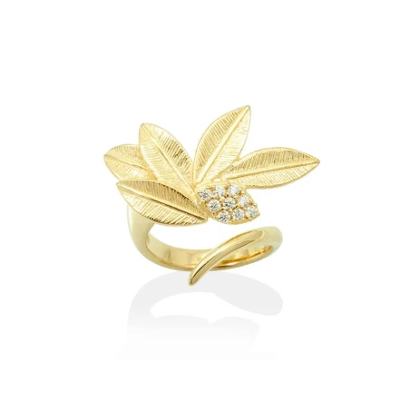 Anillo Marina García Boj Plata Baño Oro y Circonitas Blancas 90868SD