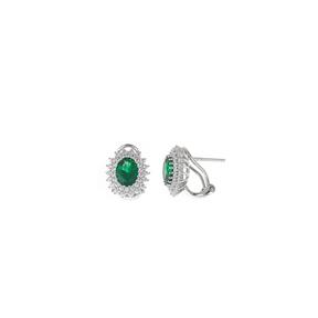 Pendientes Salvatore Legacy Plata Baño Rodio y Circonitas blancas y Verde 136A0681