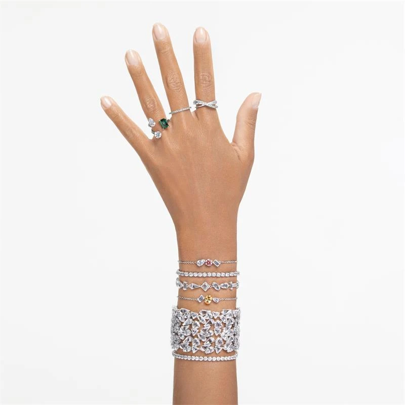 Pulsera Swarovski Matrix Tennis Baño Rodio y Cristales Blancos 5648936