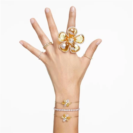 Pulsera Swarovski Matrix Tennis Baño Oro y Cristales Blancos 5657665