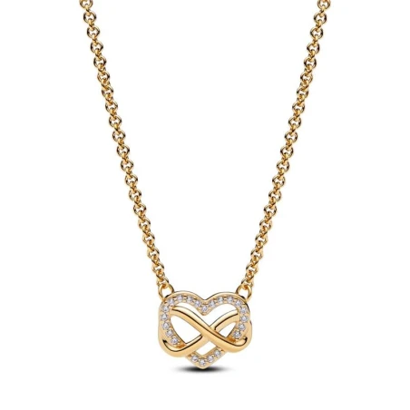 Gargantilla Pandora Corazón Infinito Brillante Baño Oro 362666C01-50