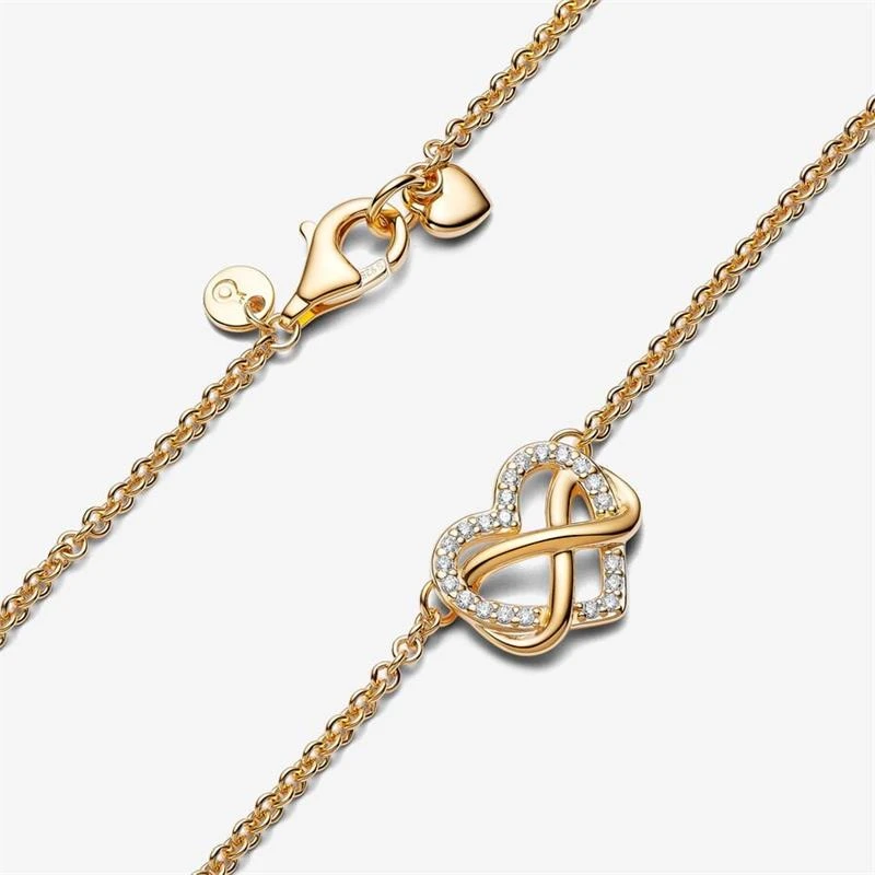 Gargantilla Pandora Corazón Infinito Brillante Baño Oro 362666C01-50