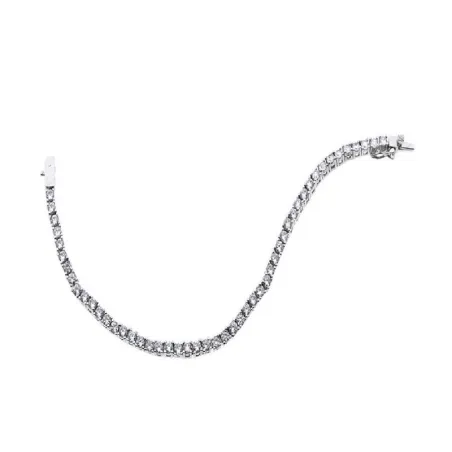 Pulsera Plata Baño Rodio Riviere y Circonitas Blancas PR-4