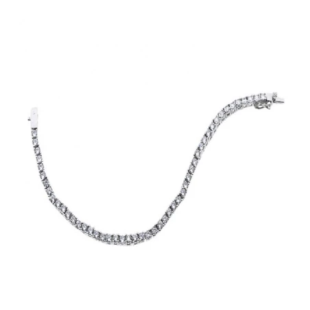 Pulsera Plata Baño Rodio Riviere y Circonitas Blancas PR-4