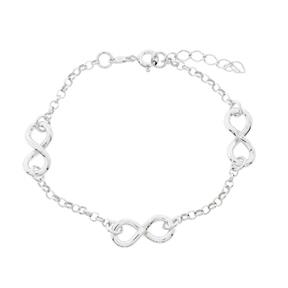 Pulsera Plata Baño Rodio Infinitos PI-INFI11